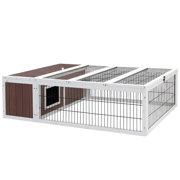 i.Pet Wooden Rabbit Hutch Chicken Coop Run Cage Habitat House Outdoor Large from Deals499 at Deals499