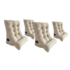 SOGA 4X 45cm White Triangular Wedge Lumbar Pillow Headboard Backrest Sofa Bed Cushion Home Decor Soga