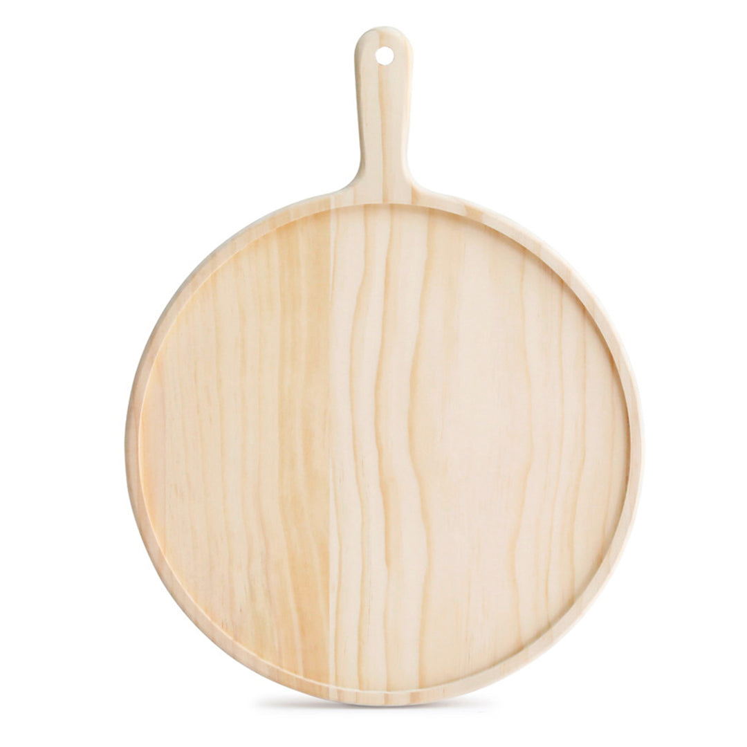 SOGA 9 inch Round Premium Wooden Pine Food Serving Tray Charcuterie Board Paddle Home Decor Soga