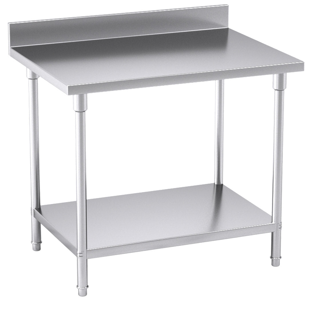 SOGA Commercial Catering Kitchen Stainless Steel Prep Work Bench Table with Back-splash 100*70*85cm Soga