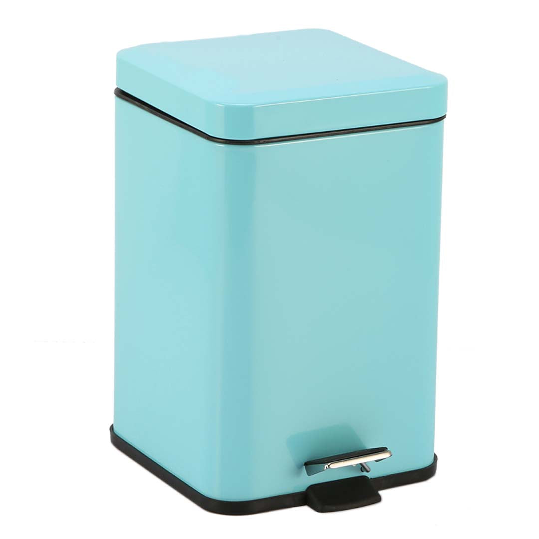 SOGA Foot Pedal Stainless Steel Rubbish Recycling Garbage Waste Trash Bin Square 12L Blue Soga