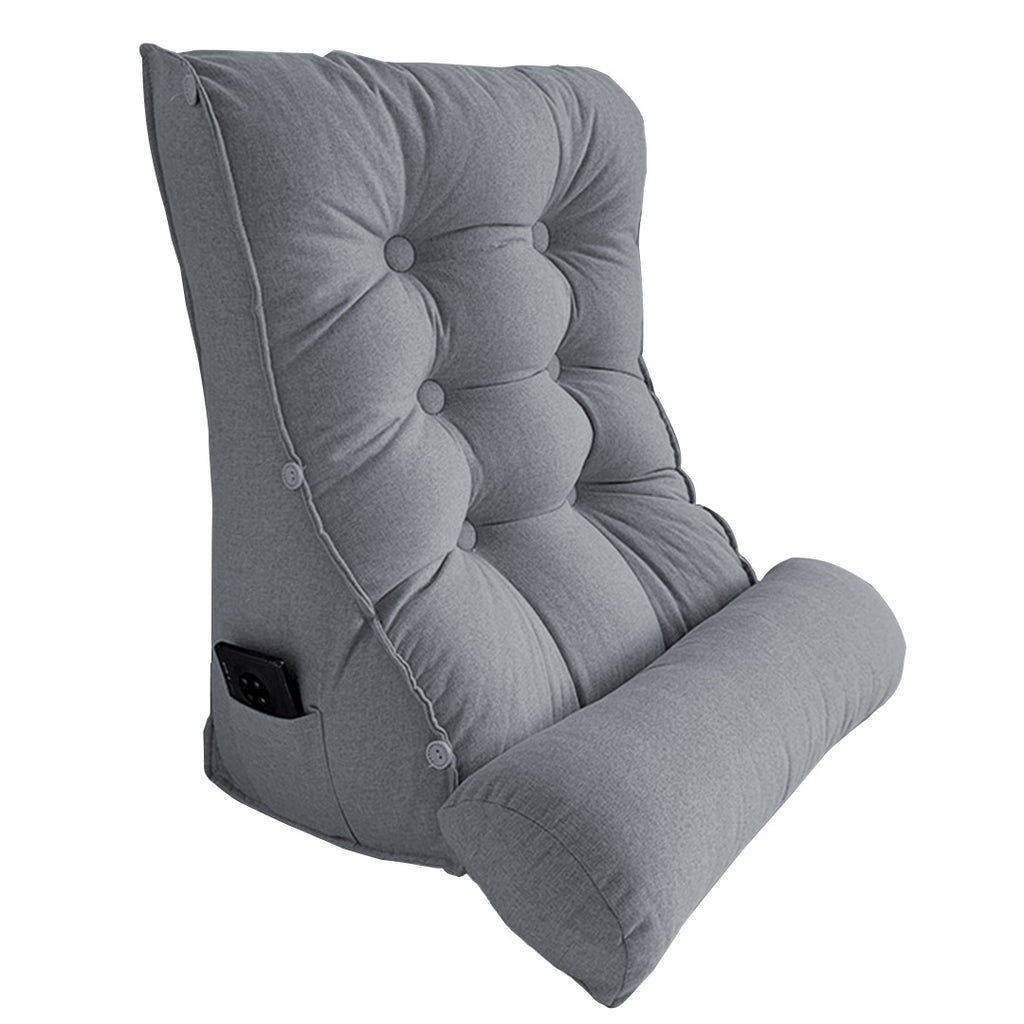 SOGA 60cm Silver Triangular Wedge Lumbar Pillow Headboard Backrest Sofa Bed Cushion Home Decor Soga