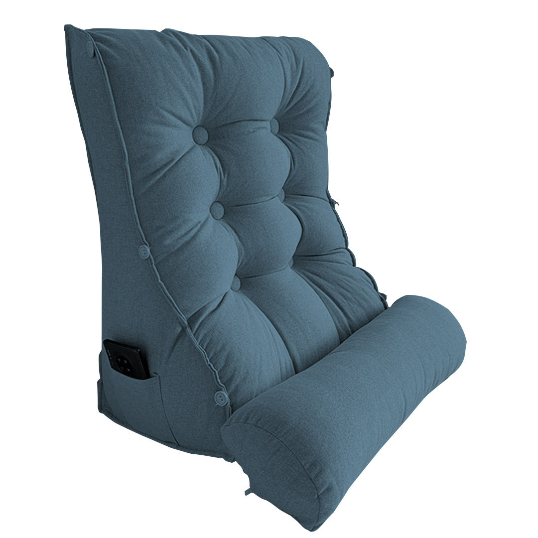 SOGA 60cm Grey Triangular Wedge Lumbar Pillow Headboard Backrest Sofa Bed Cushion Home Decor Soga
