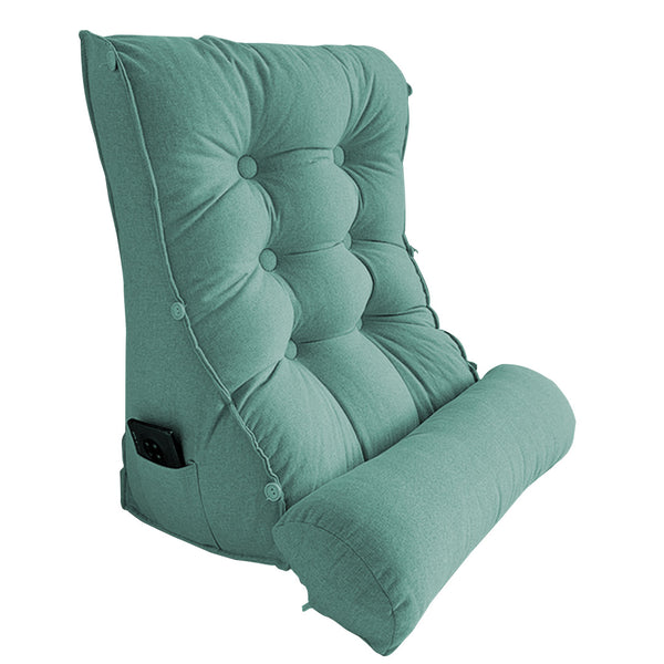 SOGA 60cm Green Triangular Wedge Lumbar Pillow Headboard Backrest Sofa Bed Cushion Home Decor Soga