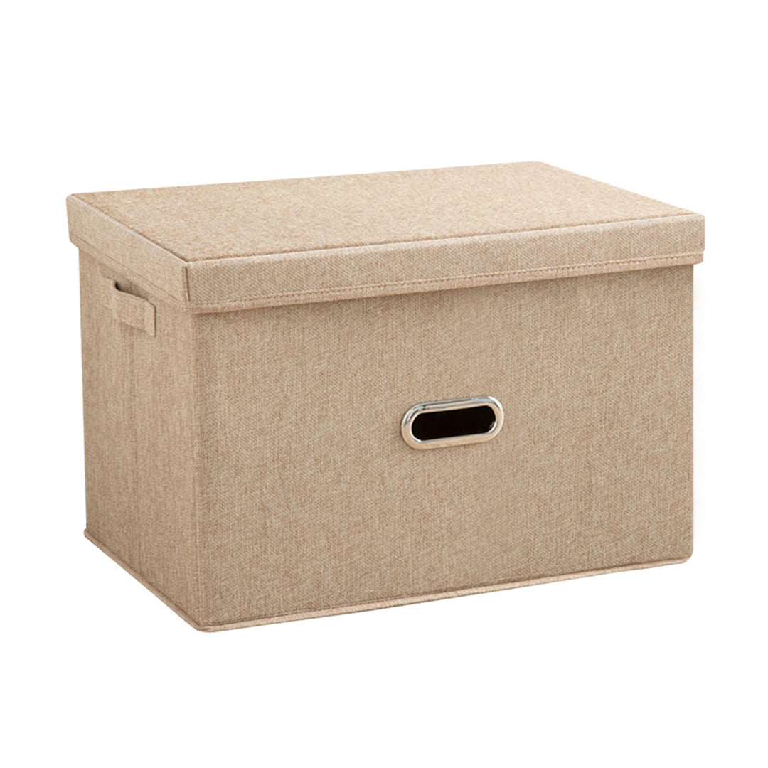 SOGA Beige Super Large Foldable Canvas Storage Box Cube Clothes Basket Organiser Home Decorative Box Soga