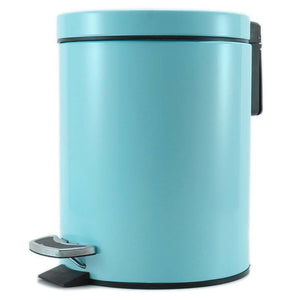 SOGA Foot Pedal Stainless Steel Rubbish Recycling Garbage Waste Trash Bin Round 7L Blue Soga
