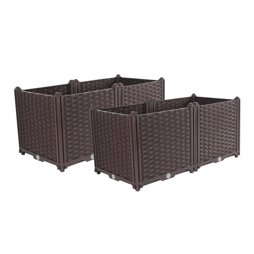 SOGA 2X 80cm Raised Planter Box Vegetable Herb Flower Outdoor Plastic Plants Garden Bed Deepen Soga