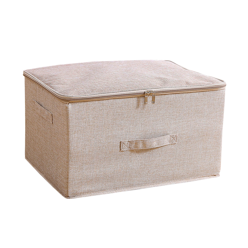 SOGA Beige Large Portable Double Zipper Storage Box Moisture Proof Clothes Basket Foldable Home Organiser Soga