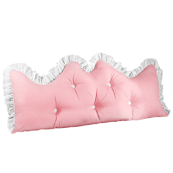 SOGA 120cm Pink Princess Bed Pillow Headboard Backrest Bedside Tatami Sofa Cushion with Ruffle Lace Home Decor Soga