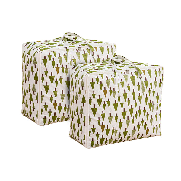 SOGA 2X Green Pine Tree Large Storage Luggage Bag Double Zipper Foldable Travel Organiser Essentials Soga