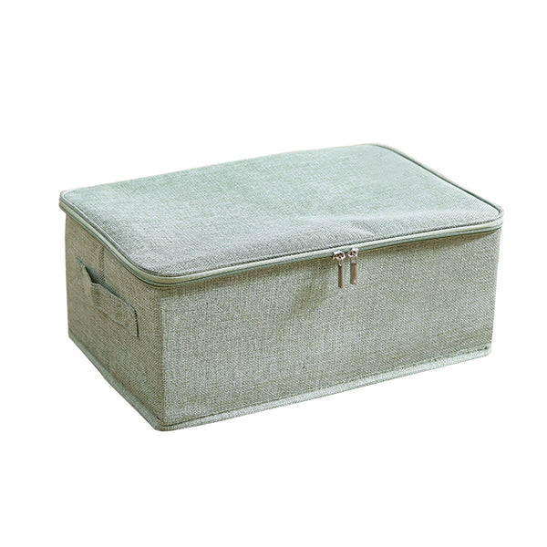 SOGA Green Small Portable Double Zipper Storage Box Moisture Proof Clothes Basket Foldable Home Organiser Soga