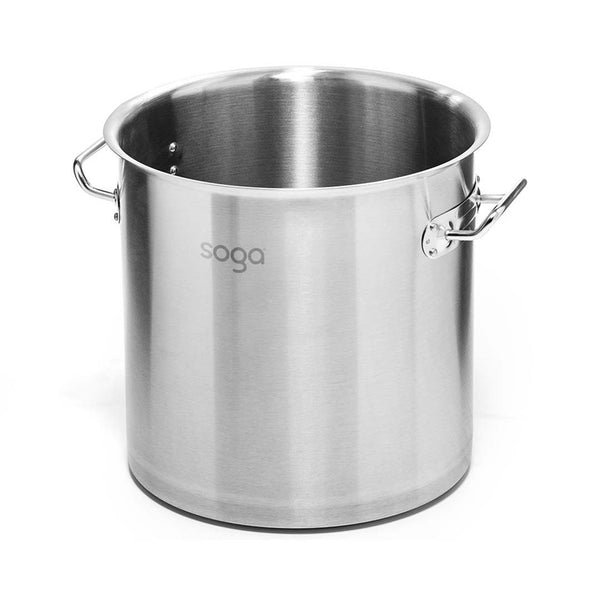 SOGA Stock Pot 98L Top Grade Thick Stainless Steel Stockpot 18/10 Without Lid Soga