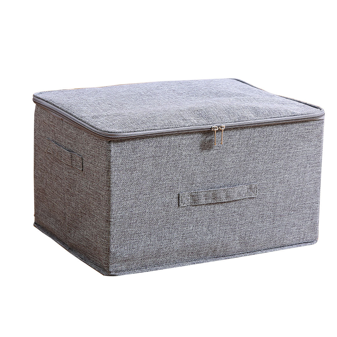 SOGA Grey Large Portable Double Zipper Storage Box Moisture Proof Clothes Basket Foldable Home Organiser Soga