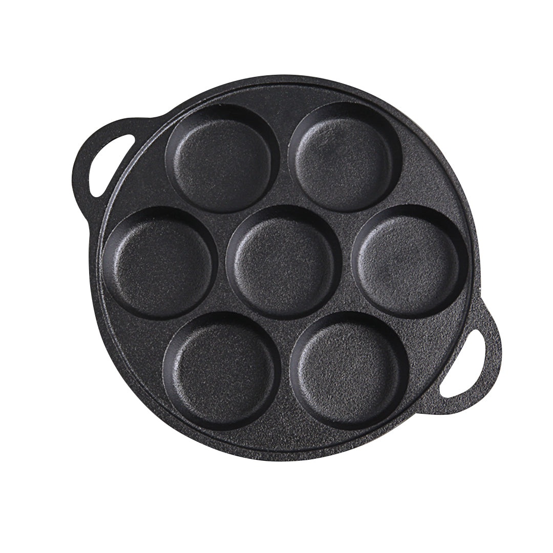 SOGA 31.5cm Cast Iron Takoyaki Fry Pan Octopus Balls Maker 7 Hole Cavities Grill Mold Soga