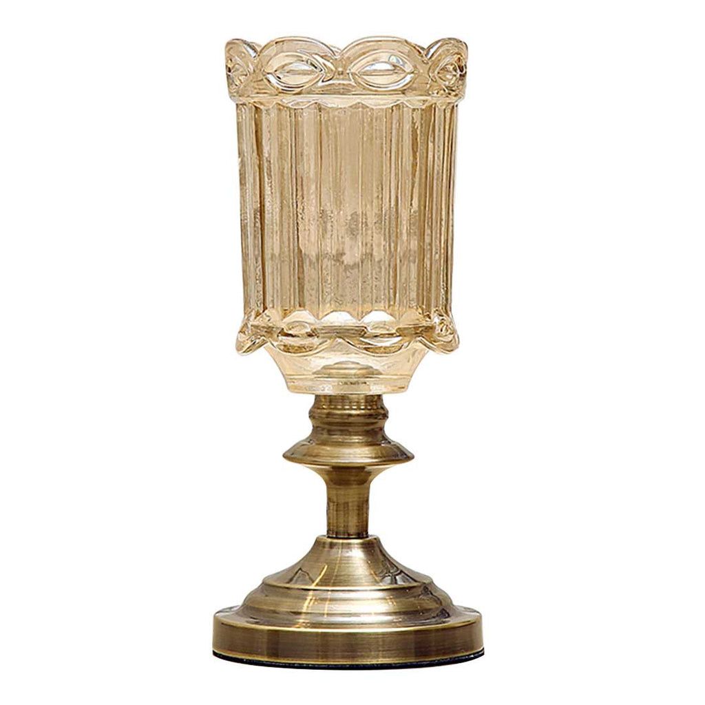 SOGA 28.5cm Transparent Glass Flower Vase with Metal Base Filler Vase Soga