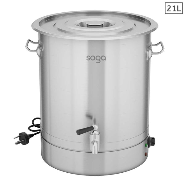 SOGA 21L Stainless Steel URN Commercial Water Boiler  2200W Soga