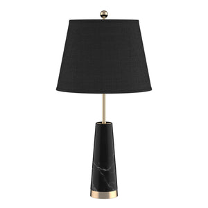 SOGA 68cm Black Marble Bedside Desk Table Lamp Living Room Shade with Cone Shape Base Soga