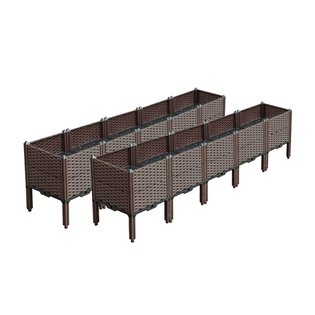 SOGA 2X 200cm Raised Planter Box Vegetable Herb Flower Outdoor Plastic Plants Garden Bed with Legs Deepen Soga