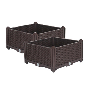 SOGA 2X 40cm Raised Planter Box Vegetable Herb Flower Outdoor Plastic Plants Garden Bed Soga