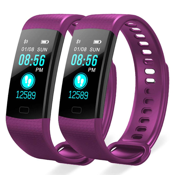SOGA 2X Sport Smart Watch Health Fitness Wrist Band Bracelet Activity Tracker Purple Soga
