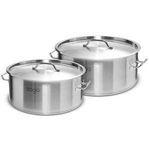 SOGA Stock Pot 9L 23L Top Grade Thick Stainless Steel Stockpot 18/10 Soga