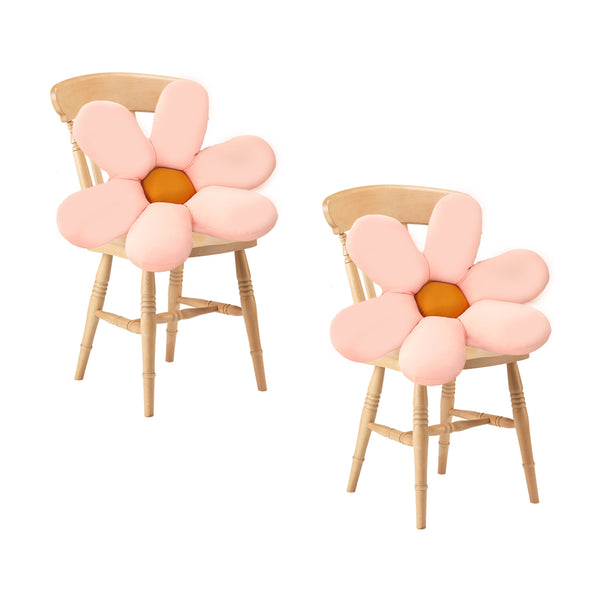 SOGA 2X Pink Daisy Flower Shape Cushion Soft Leaning Bedside Pad Floor Plush Pillow Home Decor Soga