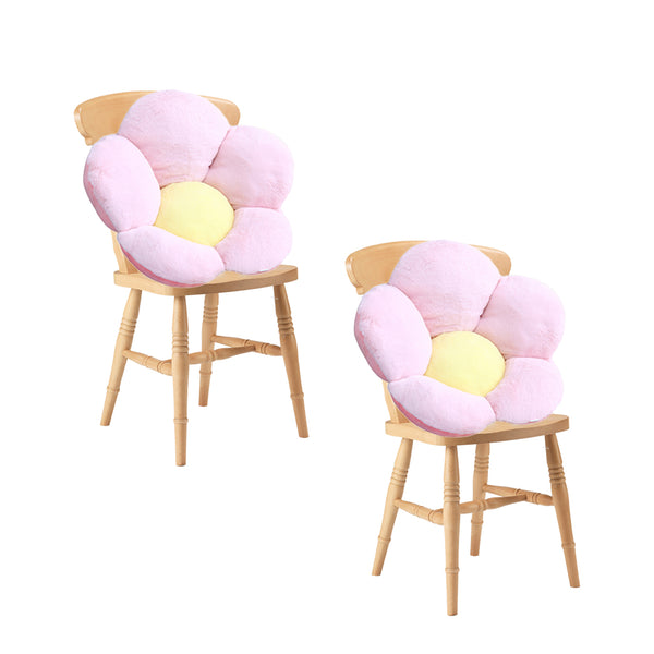 SOGA 2X Pink Whimsical Big Flower Shape Cushion Soft Leaning Bedside Pad Floor Plush Pillow Home Decor Soga