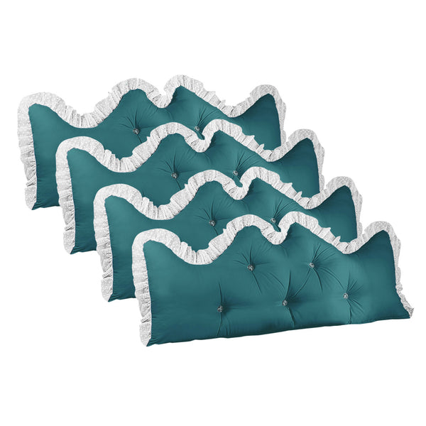 SOGA 4X 120cm Blue-Green Princess Bed Pillow Headboard Backrest Bedside Tatami Sofa Cushion with Ruffle Lace Home Decor Soga