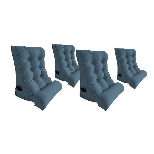 SOGA 4X 45cm Grey Triangular Wedge Lumbar Pillow Headboard Backrest Sofa Bed Cushion Home Decor Soga