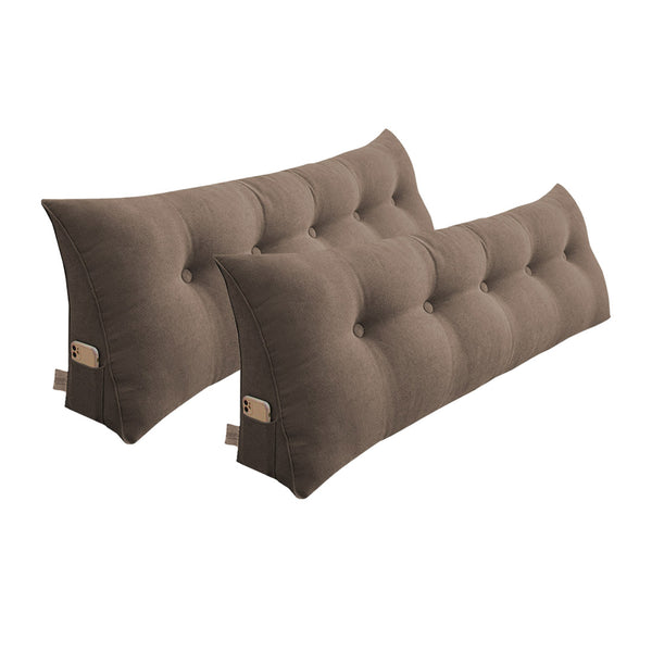 SOGA 2X 100cm Coffee Triangular Wedge Bed Pillow Headboard Backrest Bedside Tatami Cushion Home Decor Soga