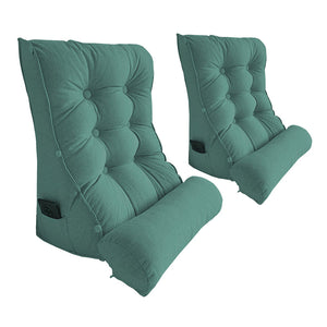SOGA 2X 60cm Green Triangular Wedge Lumbar Pillow Headboard Backrest Sofa Bed Cushion Home Decor Soga