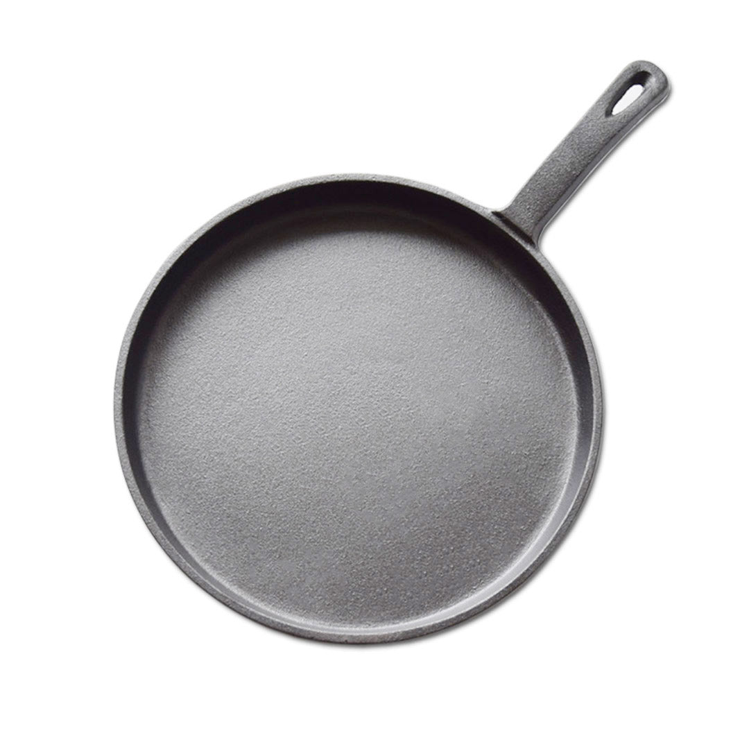 SOGA 26cm Round Cast Iron Frying Pan Skillet Griddle Sizzle Platter Soga