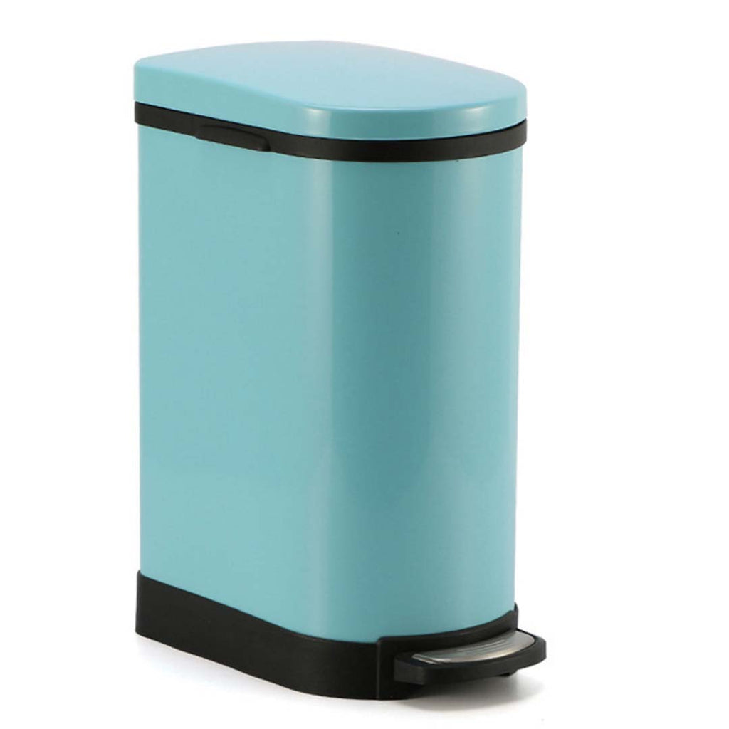 SOGA Foot Pedal Stainless Steel Rubbish Recycling Garbage Waste Trash Bin 10L U Blue Soga