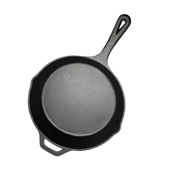 SOGA 30cm Round Cast Iron Frying Pan Skillet Steak Sizzle Platter with Helper Handle Soga