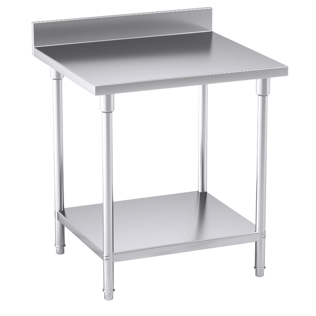 SOGA Commercial Catering Kitchen Stainless Steel Prep Work Bench Table with Back-splash 80*70*85cm Soga