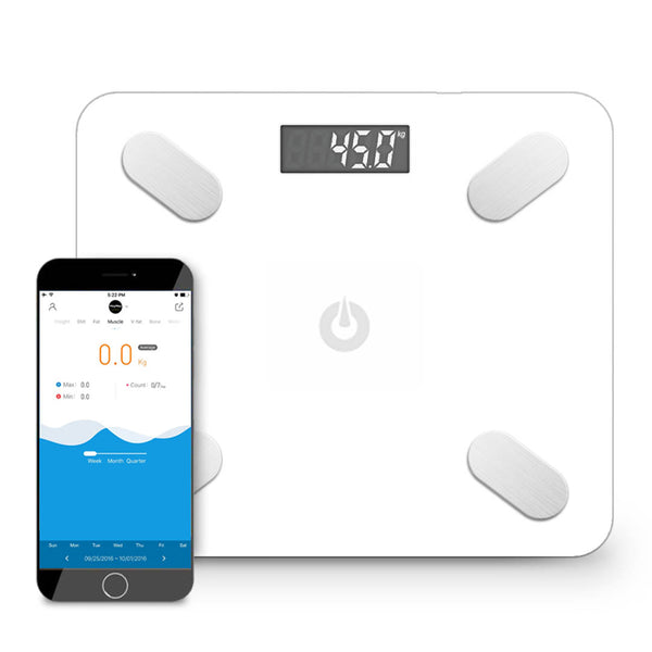 SOGA Wireless Bluetooth Digital Body Fat Scale Bathroom Weighing Scales Health Analyzer Weight White Soga