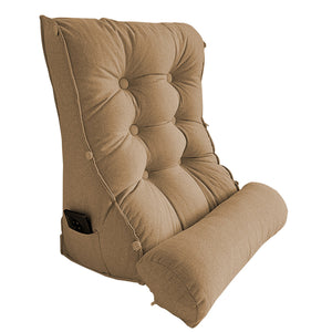 SOGA 60cm Khaki Triangular Wedge Lumbar Pillow Headboard Backrest Sofa Bed Cushion Home Decor Soga