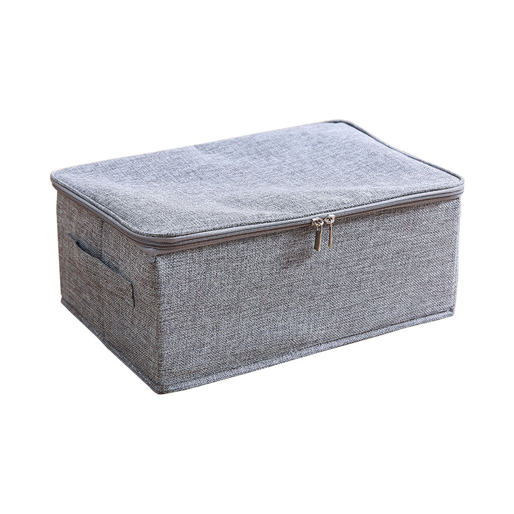SOGA Grey Small Portable Double Zipper Storage Box Moisture Proof Clothes Basket Foldable Home Organiser Soga