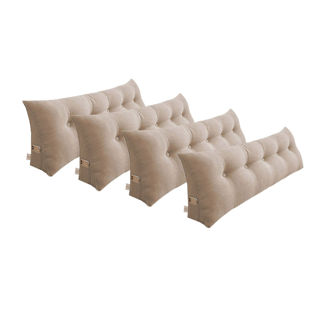SOGA 4X 120cm Beige Triangular Wedge Bed Pillow Headboard Backrest Bedside Tatami Cushion Home Decor Soga