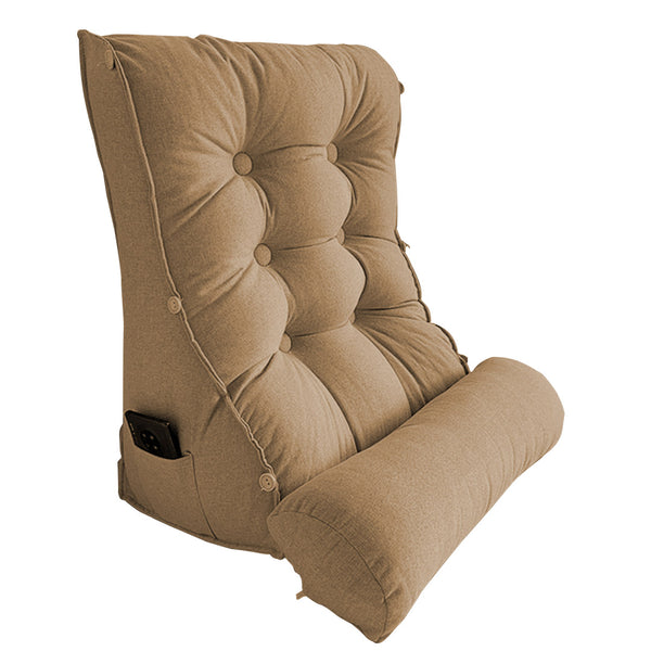 SOGA 45cm Khaki Triangular Wedge Lumbar Pillow Headboard Backrest Sofa Bed Cushion Home Decor Soga