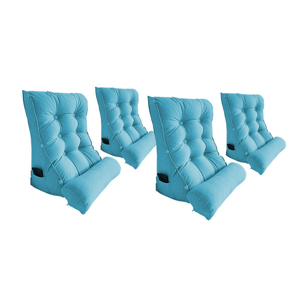 SOGA 4X 60cm Blue Triangular Wedge Lumbar Pillow Headboard Backrest Sofa Bed Cushion Home Decor Soga