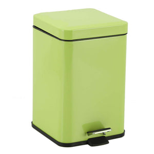 SOGA Foot Pedal Stainless Steel Rubbish Recycling Garbage Waste Trash Bin Square 12L Green Soga