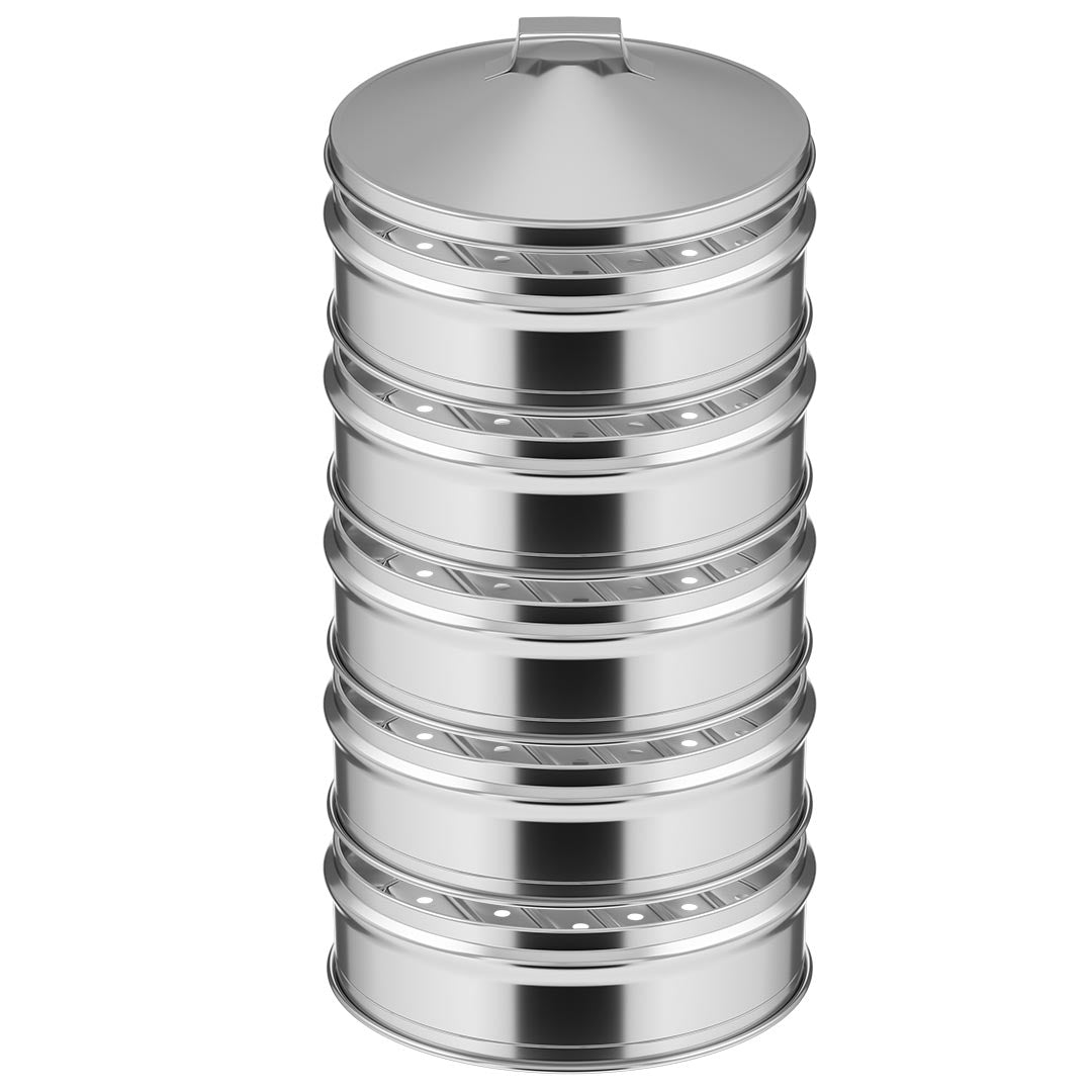 SOGA 5 Tier 25cm Stainless Steel Steamers With Lid Work inside of Basket Pot Steamers Soga