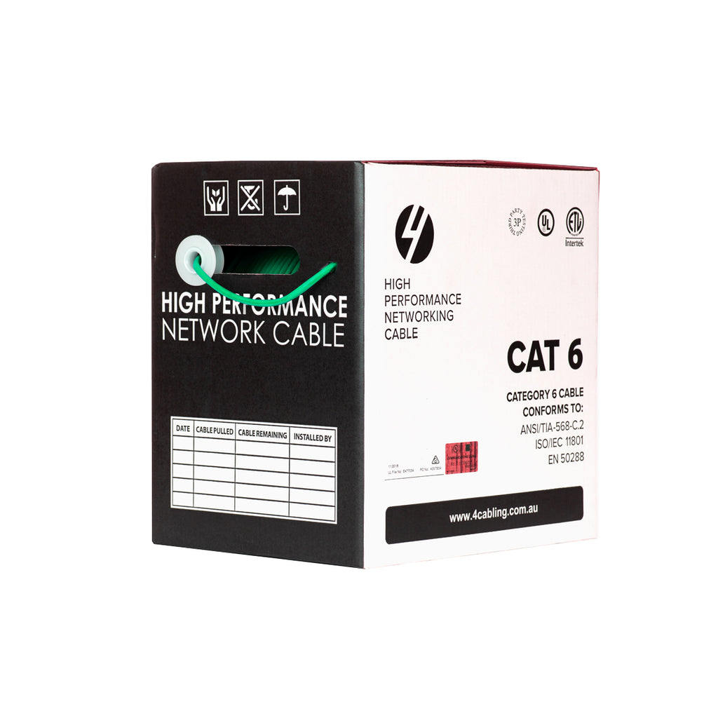 CAT6 Ethernet 305m Cable Reel Box. UTP LAN Cable with Solid Conductor. Green Deals499
