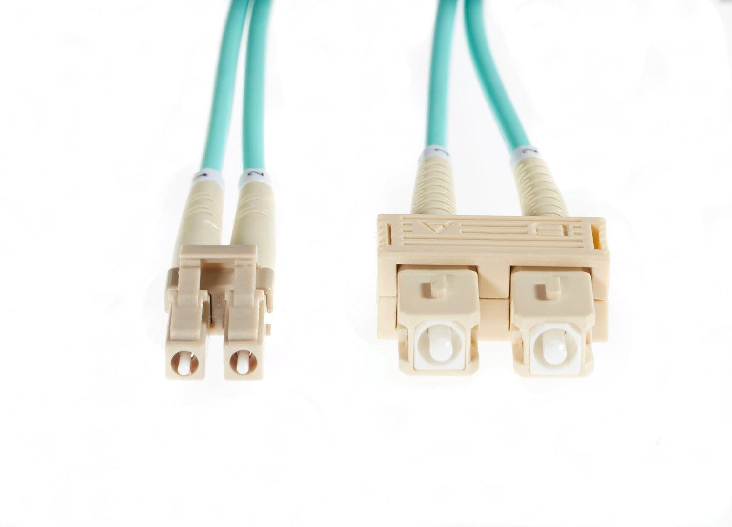 30m LC-SC OM4 Multimode Fibre Optic Cable: Aqua Deals499