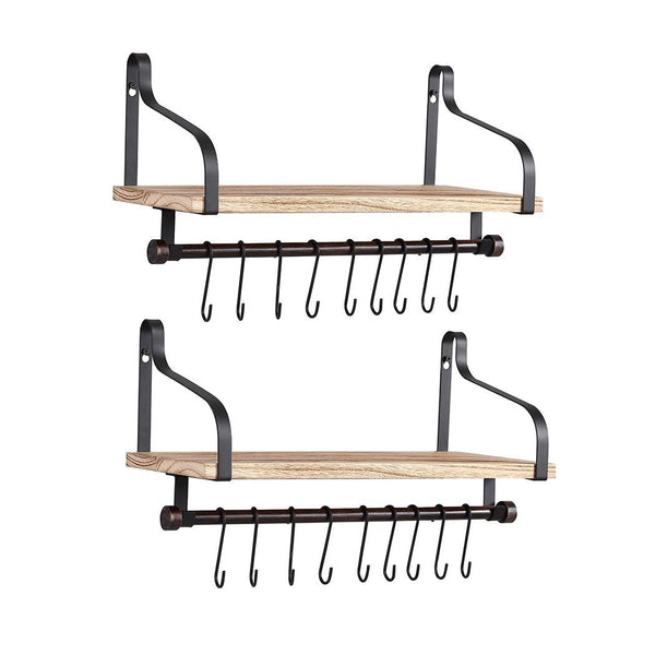 Levede Floating Shelf Brackets Wall Shelves Mount Display Rack Storage Hook 2pcs Deals499