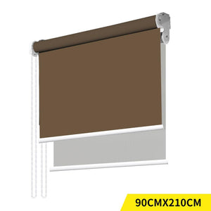 Modern Day/Night Double Roller Blinds Commercial Quality 90x210cm Albaster White Deals499