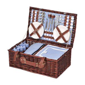 Picnic Basket 4 Person Baskets Set Insulated Wicker Outdoor Blanket Gift Storage Deals499