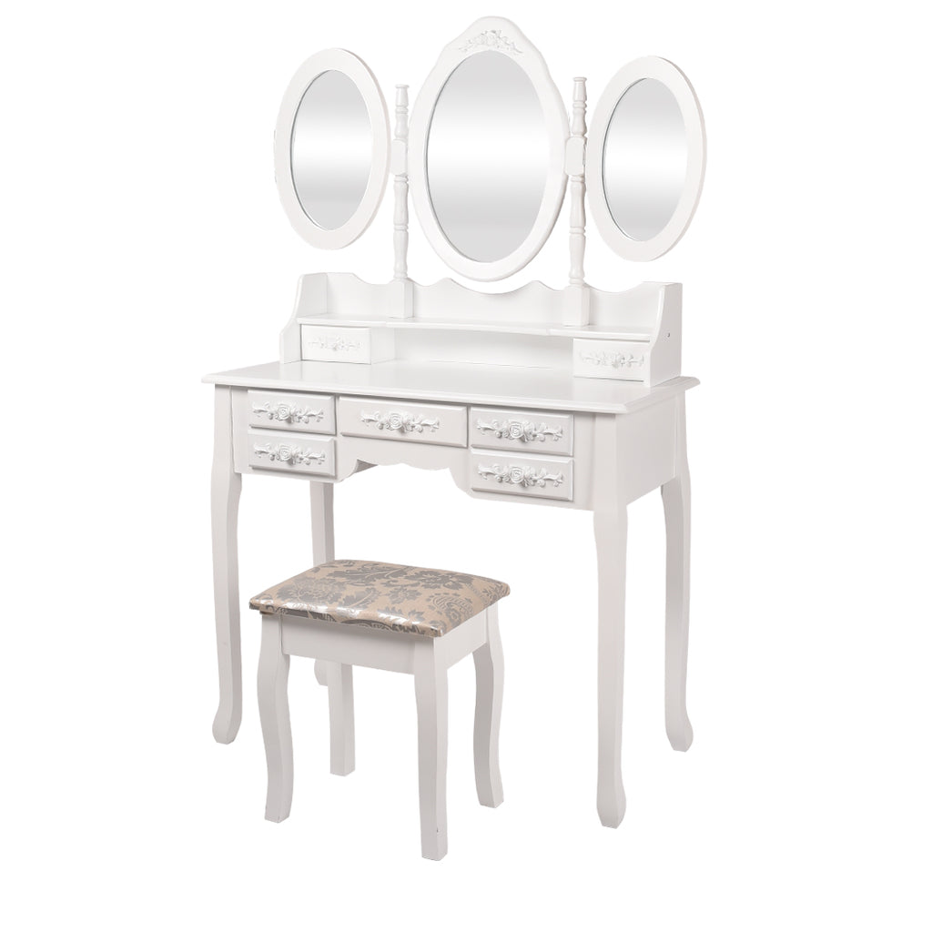 Levede Dressing Table Jewellery Organiser Mirror Makeup Drawer Bedroom Furniture Deals499