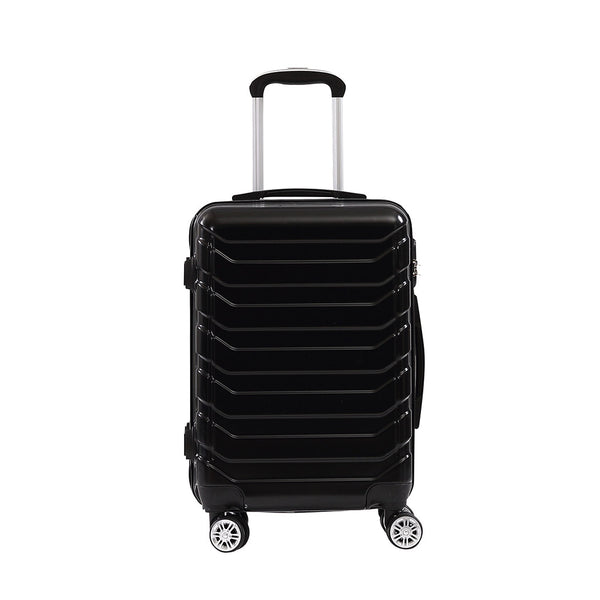 Suitcase Luggage Set 3 Piece Sets Travel Organizer Hard Cover Packing Lock Black Deals499